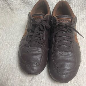 Diesel Men's Dark Brown Leather Sneakers